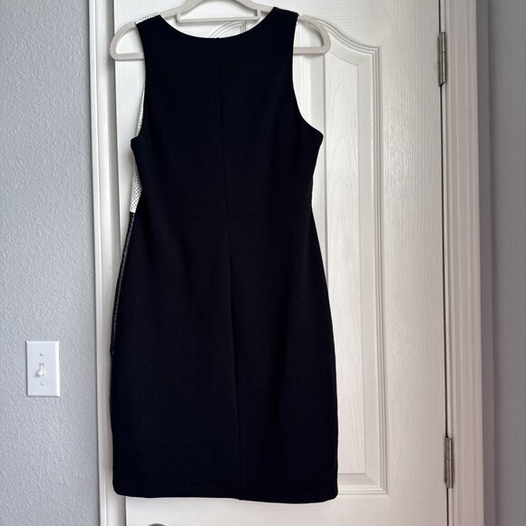 Bailey 44 Leather Mini Dress Lined Black & White Sleeveless Women's Large - Picture 5 of 6